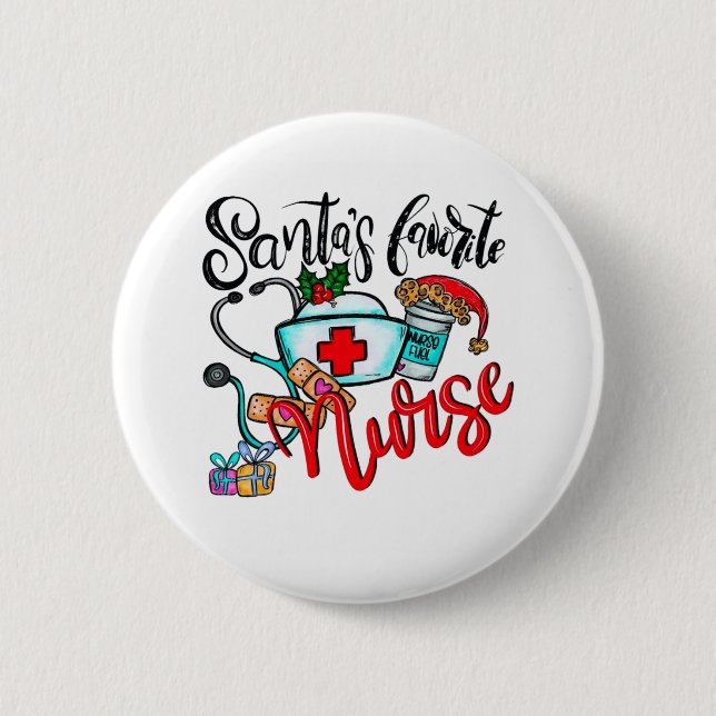 Badge Rond 5 Cm Soins infirmiers de Noël1 (Devant)