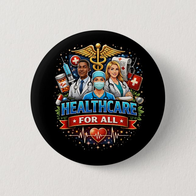 Badge Rond 5 Cm Soins pour tous (Devant)