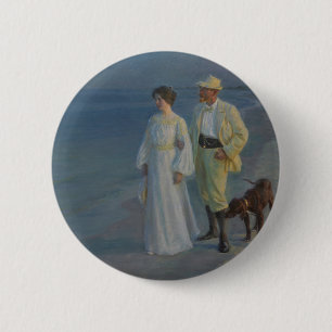 Badge Rond 5 Cm Soir d'été à la plage de Skagen