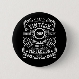 Badge Rond 5 Cm Soirée de 40 ans vintage personnalisée