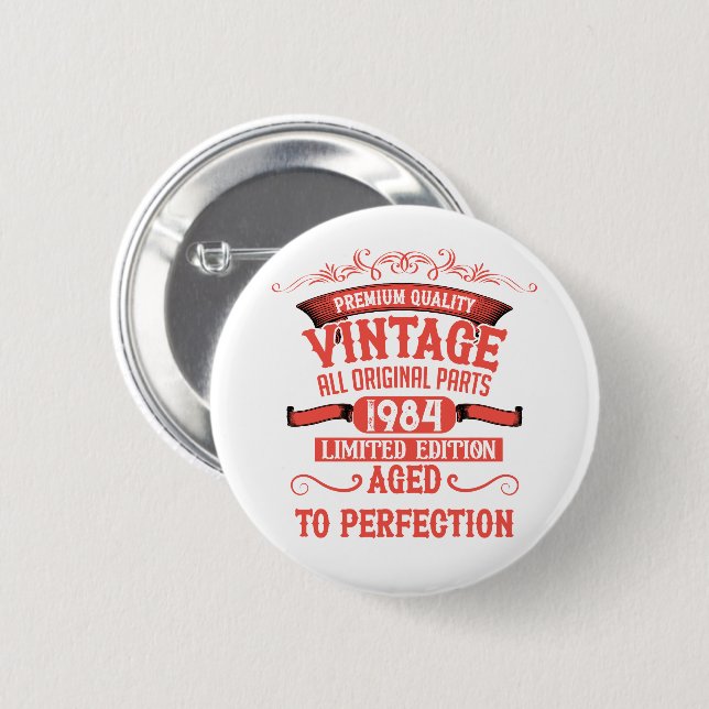 Badge Rond 5 Cm Soirée de 40 ans vintage personnalisée (Devant & derrière)