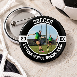 Badge Rond 5 Cm Soirée de la dernière année de soccer au lycée