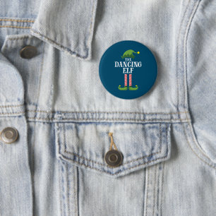 Badge Rond 5 Cm Soirée de Noël de groupe de famille Elf Correspond