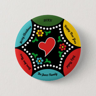 Badge Rond 5 Cm Soirée de Noël et cadeaux portugais