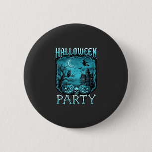 Badge Rond 5 Cm Soirée Halloween Maison Hantée Citrouilles Crâne S