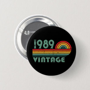 Badge Rond 5 Cm Soirée personnalisée vintage de 35 ans