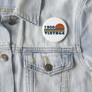 Badge Rond 5 Cm Soirée personnalisée vintage de 75e anniversaire