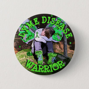 Badge Rond 5 Cm SOIS FORT GUERRIER DE LA MALADIE DE LYME bouton fa