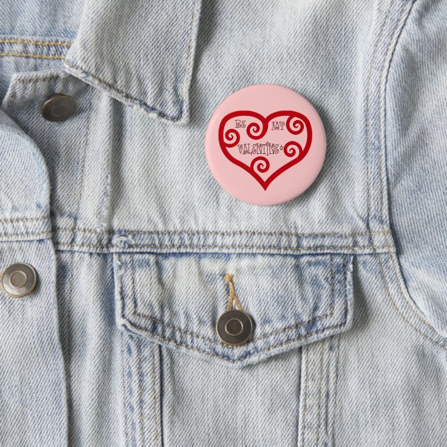 Badge Rond 5 Cm Sois mon coeur de Saint-Valentin (En situation)