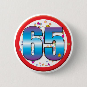 Badge Rond 5 Cm soixante-cinquième Anniversaire v2