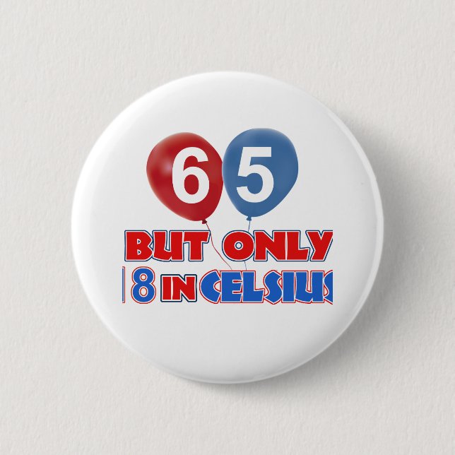 Badge Rond 5 Cm soixante-cinquième conceptions d'anniversaire (Devant)