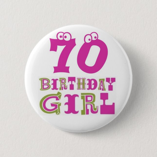 Badge Rond 5 Cm soixante-dixième Insigne de bouton de fille (Devant)