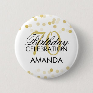 Badge Rond 5 Cm soixante-dixième Lumières de parties scintillant