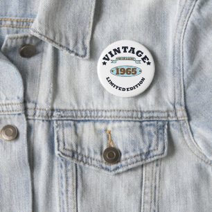 Badge Rond 5 Cm Soixante vintage 60e anniversaire personnalisée