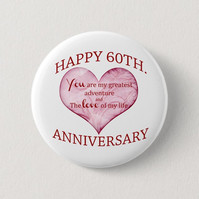 Badge Rond 5 Cm soixantième. Anniversaire (Devant)