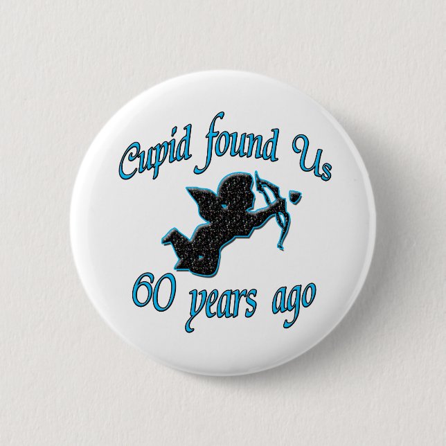 Badge Rond 5 Cm soixantième. Anniversaire (Devant)