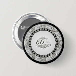 Badge Rond 5 Cm soixantième Bouton d'anniversaire de mariage