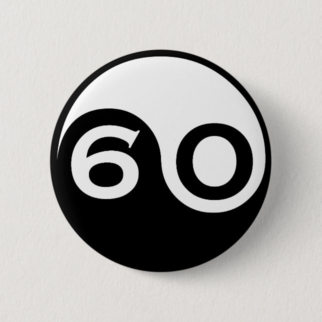 Badge Rond 5 Cm soixantième Cadeaux d'anniversaire (Devant)