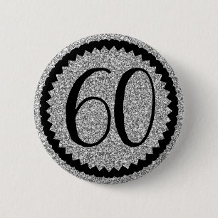 Badge Rond 5 Cm soixantième Classique de parties scintillantes