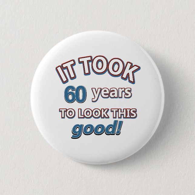 Badge Rond 5 Cm soixantième conceptions d'anniversaire d'année (Devant)