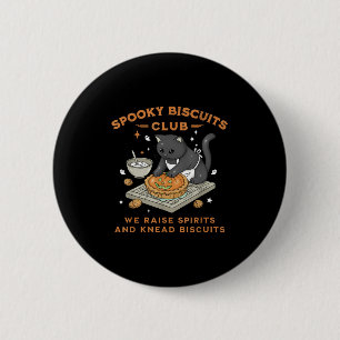 Badge Rond 5 Cm Soky Biscuits Club Chat noir Citrouille Halloween 
