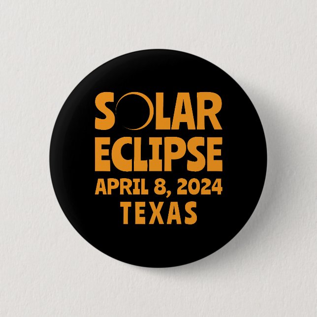 Badge Rond 5 Cm Solar Eclipse 2024 Texas (Devant)