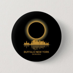 Badge Rond 5 Cm Solar Eclipse Buffalo New York Souvenir Totalité