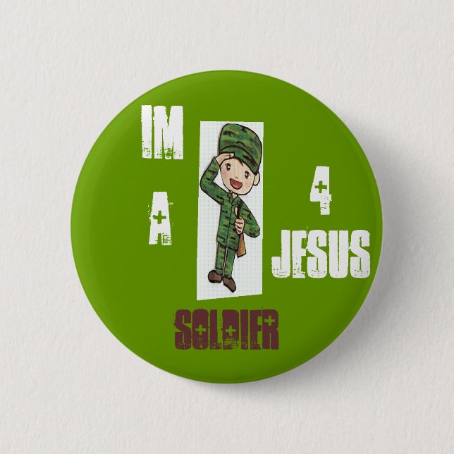 Badge Rond 5 Cm Soldat 4 Jésus (Devant)