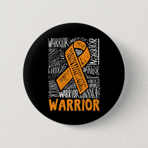 Badge Rond 5 Cm Soldat du cancer du sang Orange Ribbon de sensibil