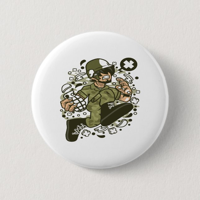 Badge Rond 5 Cm Soldat en marche (Devant)