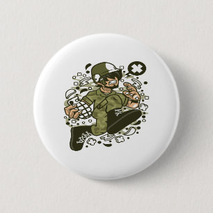 Badge Rond 5 Cm Soldat en marche