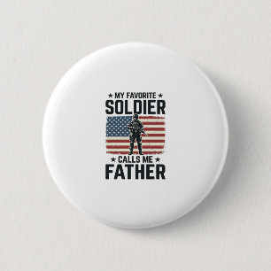Badge Rond 5 Cm Soldat Patriotique Père Chemise Vintage Vector Des