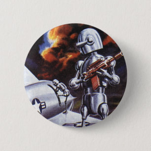 Badge Rond 5 Cm Soldats de robots militaires de science-fiction vi