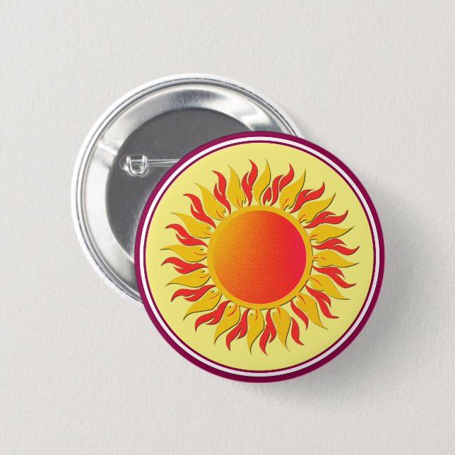 Badge Rond 5 Cm Soleil (Devant & derrière)
