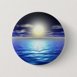 Badge Rond 5 Cm Soleil bleu