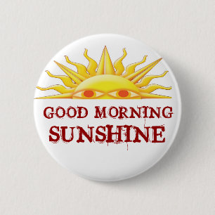 Badge Rond 5 Cm Soleil bonjour