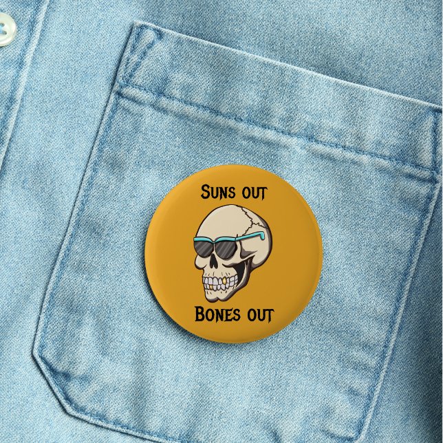 Badge Rond 5 Cm Soleil Dehors Os Dehors Épinglette (Créateur téléchargé)