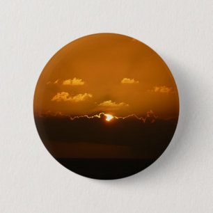 Badge Rond 5 Cm Soleil Derrière les nuages I Orange Sunset Photo
