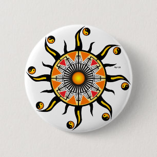 Badge Rond 5 Cm Soleil d'une panier