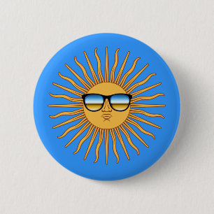 Badge Rond 5 Cm Soleil en nuages
