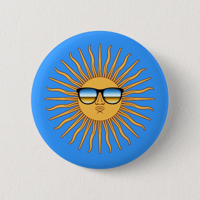 Badge Rond 5 Cm Soleil en nuages (Devant)
