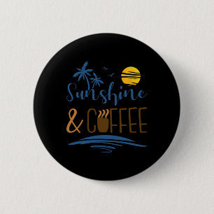 Badge Rond 5 Cm Soleil Et Café