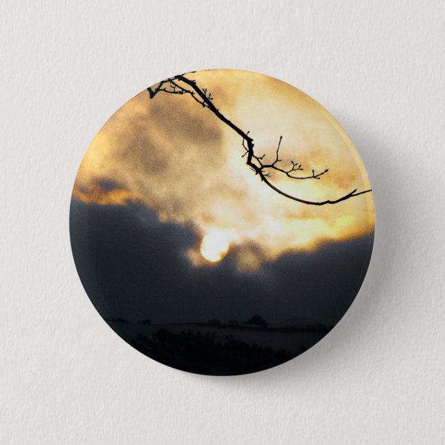 Badge Rond 5 Cm Soleil hivernal (Devant)