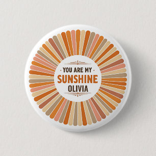 Badge Rond 5 Cm Soleil levant vintage "Tu es mon soleil"