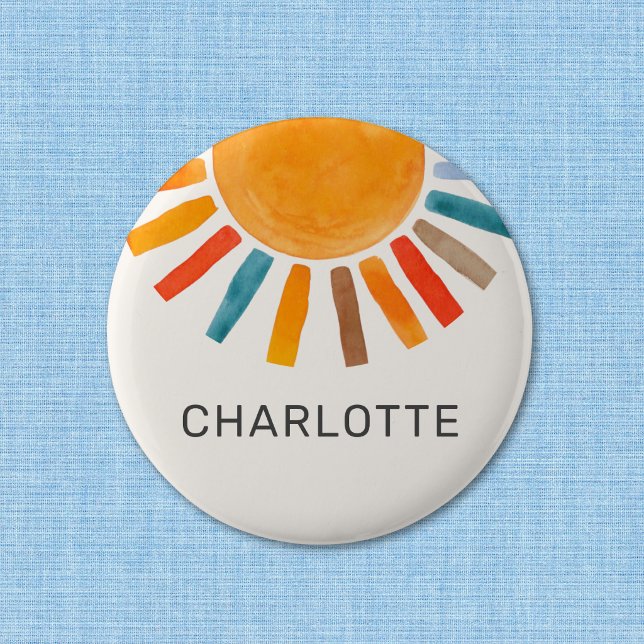 Badge Rond 5 Cm Soleil personnalisé (Créateur téléchargé)