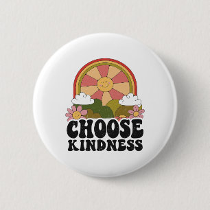 Badge Rond 5 Cm Soleil Positif Paix Hippie Choisissez Kindness Ear