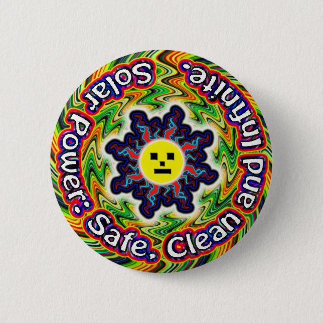 Badge Rond 5 Cm Soleil - Puissance solaire (Devant)