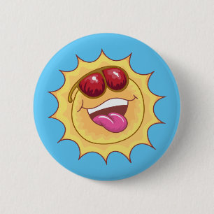 Badge Rond 5 Cm Soleil riant