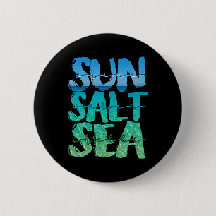 Badge Rond 5 Cm Soleil Sable Mer Sel Plage Croisière Navire Vacanc