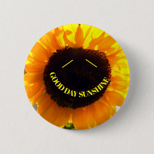 Badge Rond 5 Cm Soleil tournesol souriant